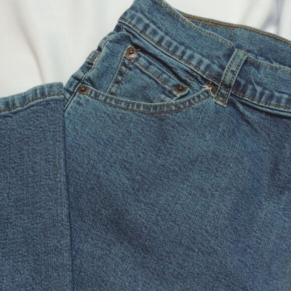 Levi's Relaxed Straight Leg Jeans Stretch High Rise Cttn Blue Denim Juniors 13 M - Picture 5 of 6
